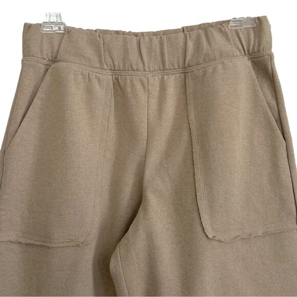 Adore Me Pants Beige Casual Wide Leg Hi Low Hem Lounge Cropped Pants Size XS - Picture 3 of 11